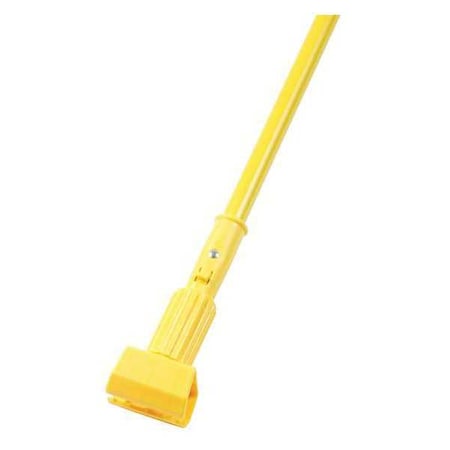 60" Clamp On Mop Handle, 1 in Dia, Yellow, Vinyl-Covered Aluminum