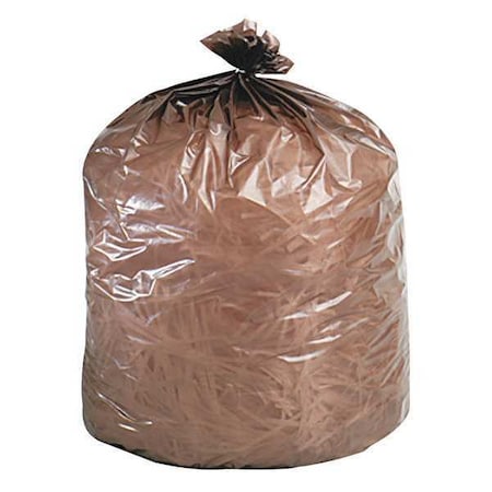 39 gal Trash Bags, 33 in x 44 in, Extra Heavy-Duty, 1.1 mil, Brown