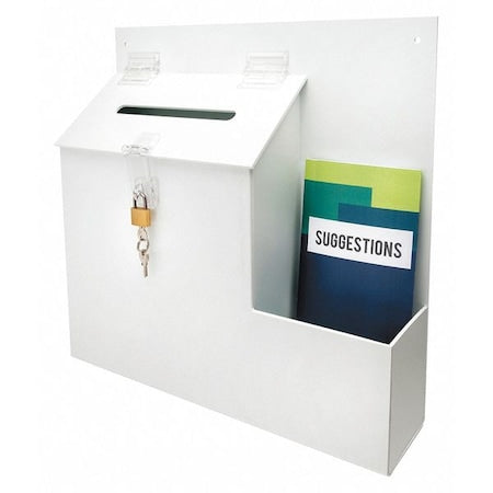 Suggestion Box, Wht, 13"" H, 13 3/4"" W