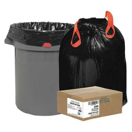 30 gal 30.5 in x 33 in, Extra Heavy-Duty, 1.2 mil, Black