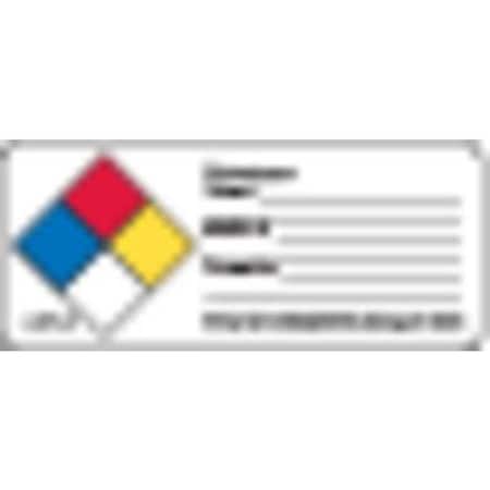 NFPA Write-On Substance Name, Label, Pk500