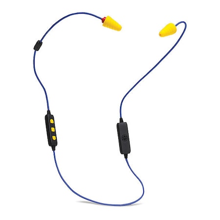 FreeReign Reusable Ear Plugs, Flanged Shape, 26 dB, Blue/Red/Yellow, 1 PR