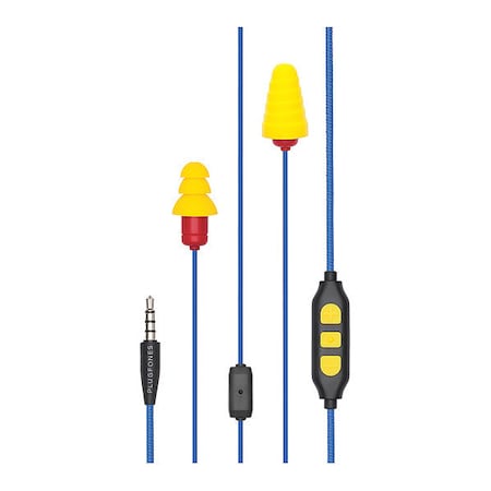 Protector Plus Reusable Ear Plugs, Flanged Shape, 26 dB, Blue/Red/Yellow, 1 PR