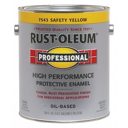 Interior/Exterior Paint, Glossy, Oil Base, Yellow, 1 gal