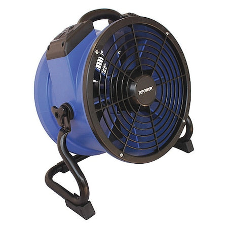 Industrial High Temperature Axial Air Mover W/ Power Outlets for Daisy Chain, 1/4 HP, 1720 CFM, 1.6 Amps, Variable Speed