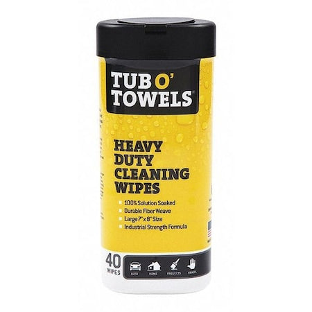 Cleaning Wipes, Hvy-Duty, 40 Count Canistr