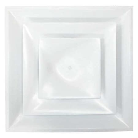 6 in Square 3 Cone Diffuser, White