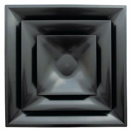 6 in Square 3 Cone Diffuser, Black