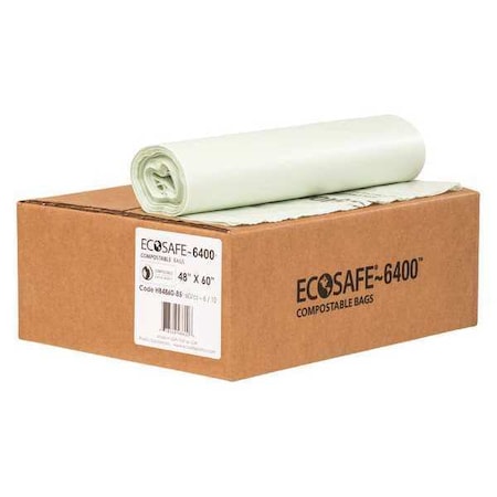64 gal Trash Bags, 48 in x 60 in, Extra Heavy-Duty, 0.85 mil, Green