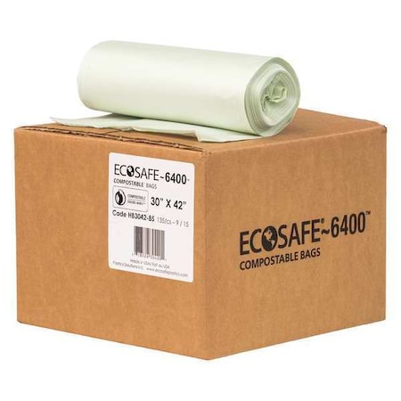 35 gal Trash Bags, 30 in x 42 in, Extra Heavy-Duty, 0.85 mil, Green