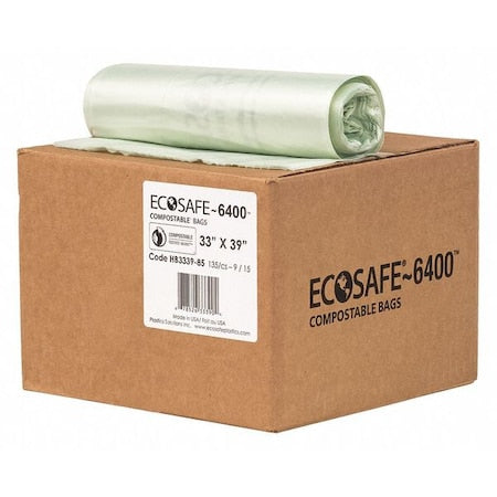 35 gal Trash Bags, 33 in x 39 in, Extra Heavy-Duty, 0.85 mil, Green