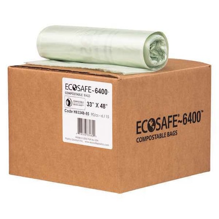 35 gal Trash Bags, 33 in x 48 in, Extra Heavy-Duty, 0.85 mil, Green