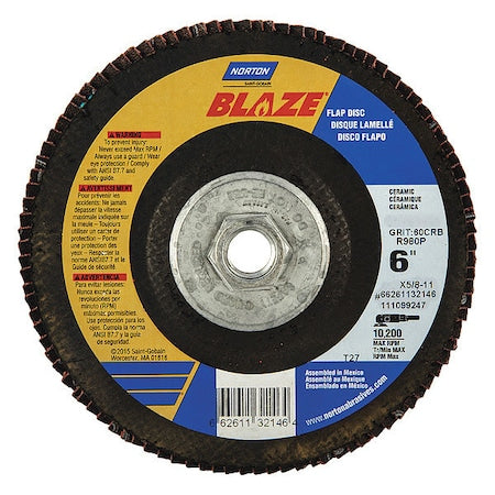 Flap Disc, Coarse, 40 Grit, 6" dia.