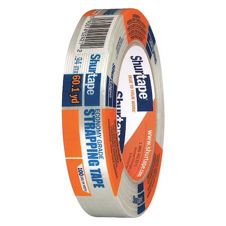 Packaging Tape, 24mm W, Clear, 4-47/64" dia