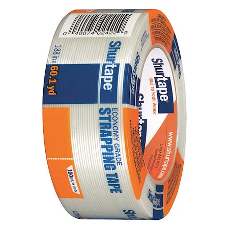 Packaging Tape, 48mm W, Clear, 4-47/64" dia