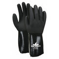 Coated Gloves, PVC, Smooth, 3/4 Dip, 4 Abrasion Level, Black, L 1 PR