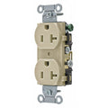 Straight Blade Receptacle, 5-20R, 20 A, 125V AC, 2 Pole, 3 Wire, Flush Mount, Grounded