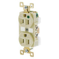 Straight Blade Receptacle, 5-15R, 15 A, 125V AC, 2 Pole, 3 Wire, Flush Mount, Grounded