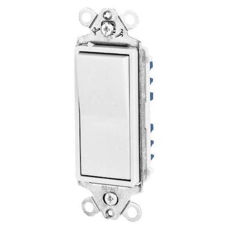 Wall Switch, 2 hp, Rocker, 15 A, White