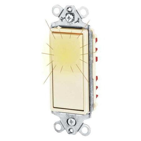 Wall Switch, 2 hp, Rocker, 20 A, Ivory