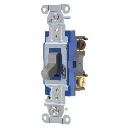 Wall Switch, 2 hp, Toggle, 15 A, Gray