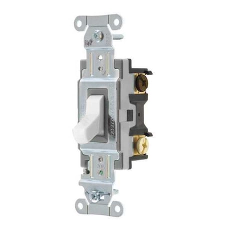 Wall Switch, 2 hp, Toggle, 20 A, White