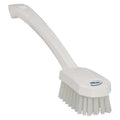 1 37/64 in W Scrub Brush, Medium, 7 45/64 in L Handle, 3 in L Brush, White, Plastic
