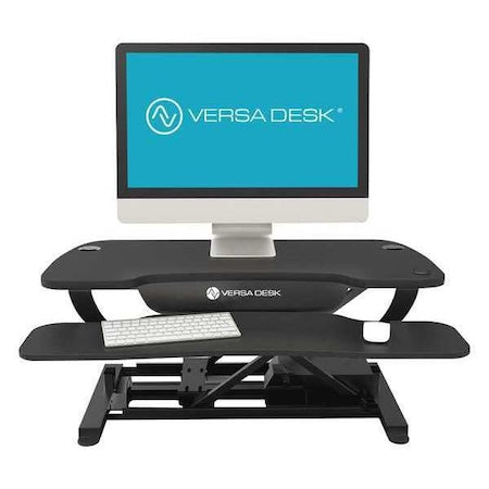 48" W, Up to 20" H, Wood Top, Black