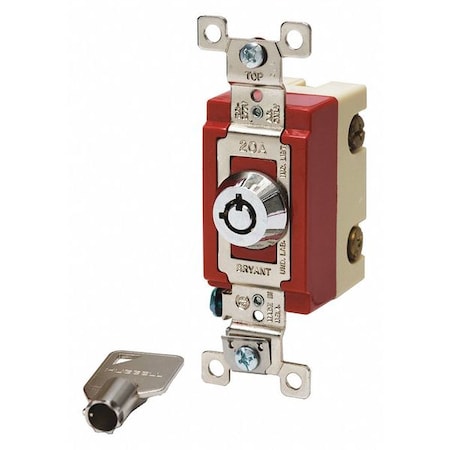 Wall Switch, 1-Poke, 20A, Brown, 1-1/2HP