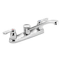 Straight Kitchen Faucet, Manual, 10-1/2" Mount, 4 Hole