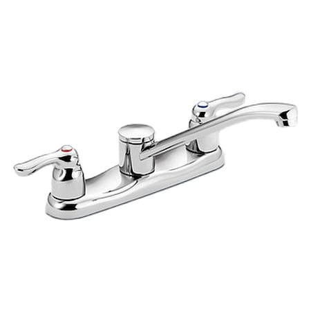 Straight Kitchen Faucet, Manual, 10-1/2" Mount, 4 Hole