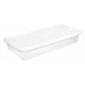 Stackable Storage Tote W/ Lid, 10.3 gal, 29 3/8 in L x 18 in W x 6 in H, Clear, White