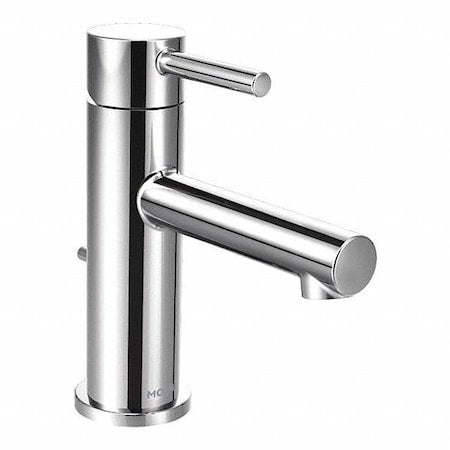 Manual Straight Spout Bathroom Faucet, Single Hole Mount, Chrome 3 Hole