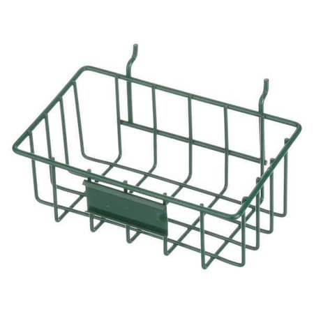 Rectangular Storage Basket, Steel, Green