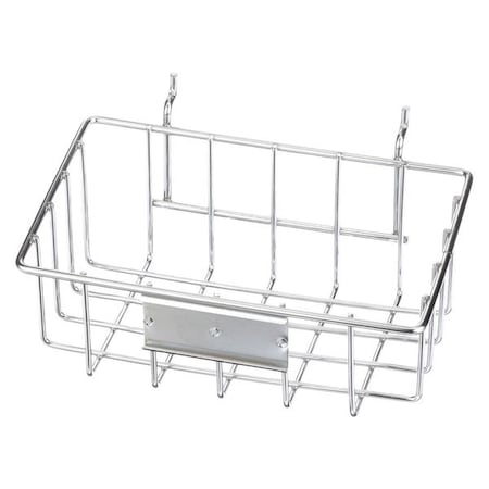 Rectangular Storage Basket, Steel, Silver