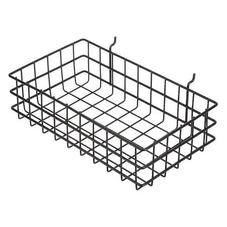 Rectangular Storage Basket, Steel, Black