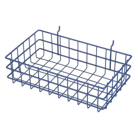 Rectangular Storage Basket, Steel, Blue