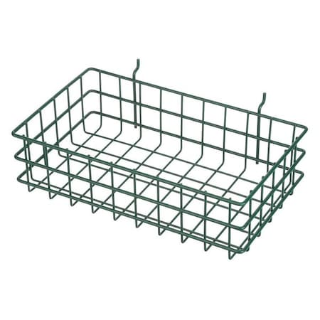 Rectangular Storage Basket, #2 Mesh Size, Steel, Green