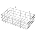 Rectangular Storage Basket, 1-3/8 in Opening Mesh Size, Steel, Silver