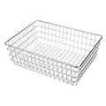 Rectangular Storage Basket, Steel, Silver