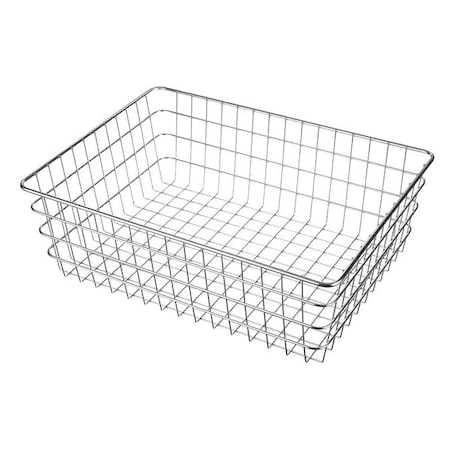 Rectangular Storage Basket, Steel, Silver