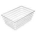 Rectangular Storage Basket, Steel, Silver