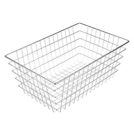 Rectangular Storage Basket, Steel, Silver