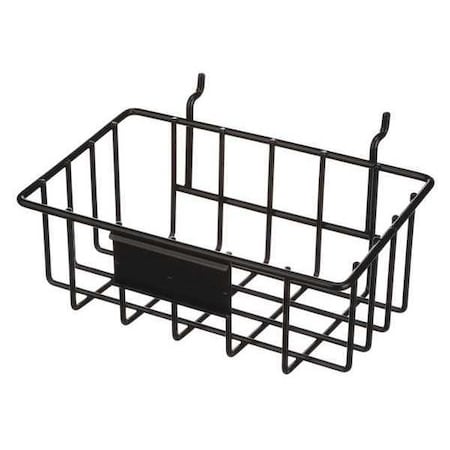 Rectangular Storage Basket, Steel, Black