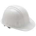 Front Brim Hard Hat, SL Series, Polyethylene, Type 1, Class E, Ratchet (4-Point), Side Slots, White