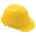 Front Brim Hard Hat, SL Series, Polyethylene, Type 1, Class E, Ratchet (4-Point), Side Slots, Yellow