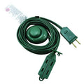SPT-2 Indoor Extension Cord, 18 AWG 3 Outlets, 1-15R, Green, PVC, 1-15P, 12ft