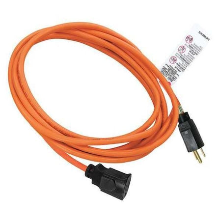 SJTW Locking Extension Cord, 16 AWG 1 Outlet, 5-15R, Orange, PVC, 5-15P, 10ft