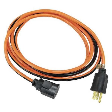 SJTW Locking Outdoor Extension Cord, 14 AWG 1 Outlet, 5-15R, Orange/BLK, PVC