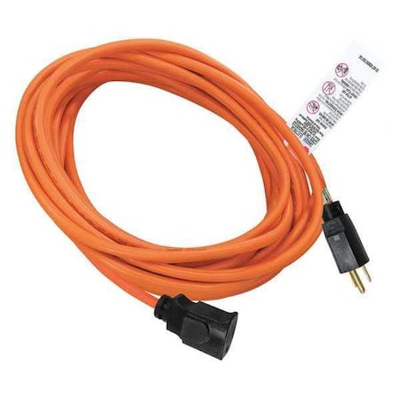 SJTW Locking Extension Cord, 16 AWG 1 Outlet, 5-15R, Orange, PVC, 5-15P, 25ft